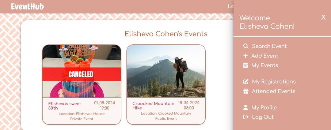 My Events Page & Sidebar-image